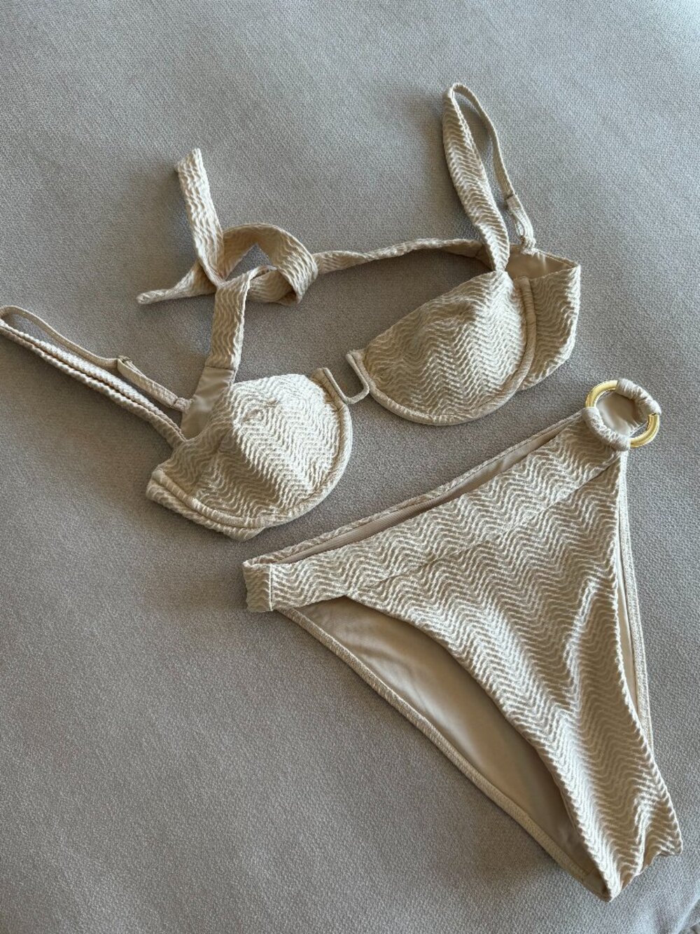 Monday Swimwear Cala Roja Top & Bronte Bottom - Stone Crinkle Bikini